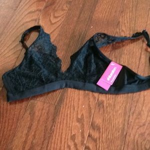 NWT xhilaration plunge bralette size S black